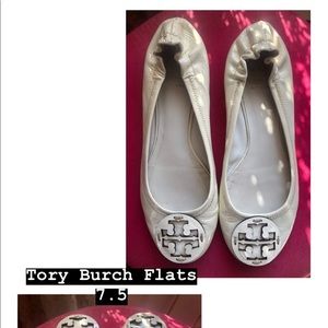 Tory Burch White Flats!